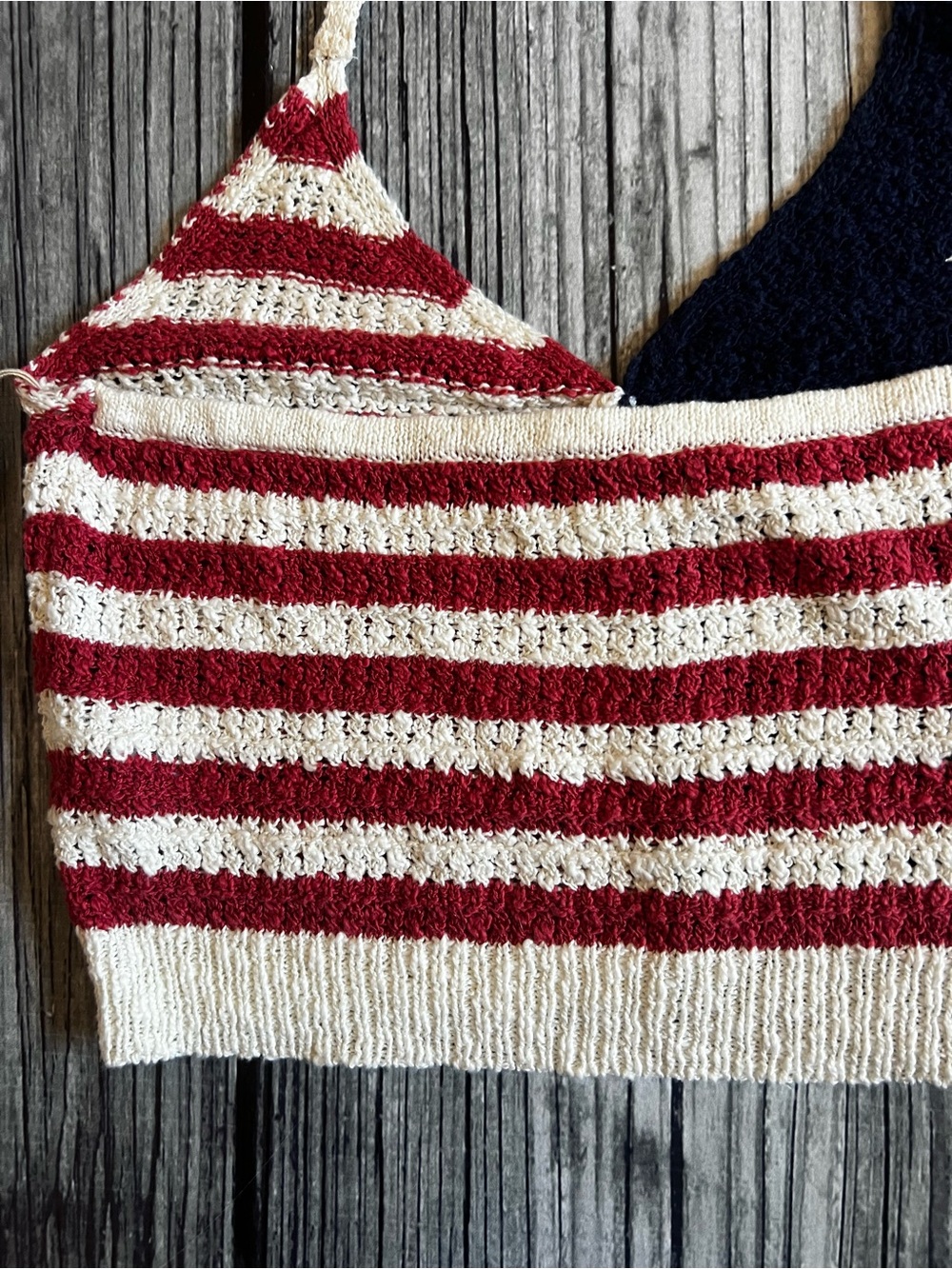 American Eagle Outfitters American Flag Knit Halter Top - Medium - Picture 7 of 8